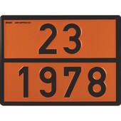 Geprägtes Warnschild für den Transport gefährlicher Ladung